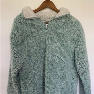 Teal Sherpa pullover